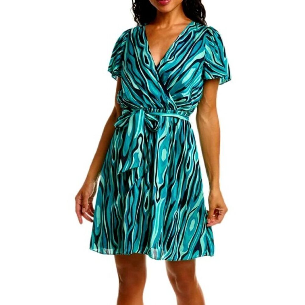 Trina Turk 'Planetary 2' Wrap-Style Mini Dress, Ceramic Multi